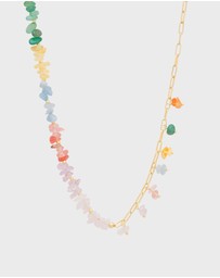 Wanderlust + Co - Kaleidoscope Beaded Gold Necklace
