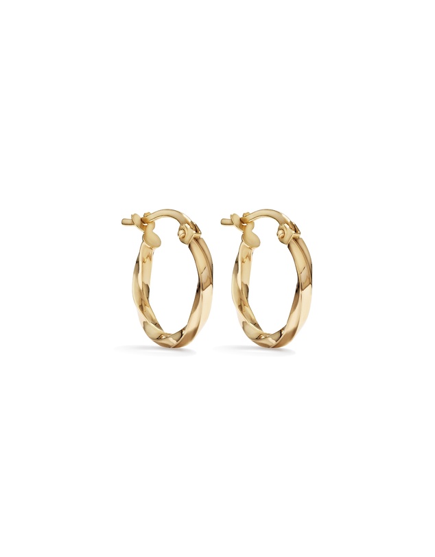 Michael Hill - Square Twist Hoop Earrings in 10kt Yellow Gold