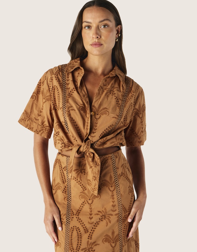 MOS The Label - Alicia Tie Front Shirt