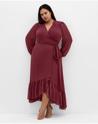 City Chic - Plus size Rylie Maxi Dress - burgundy