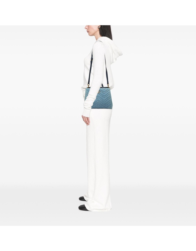 Pre-Loved by Azura Reborn - Pre-Loved Small GG Marmont Matelasse Denim Pearly Satchel