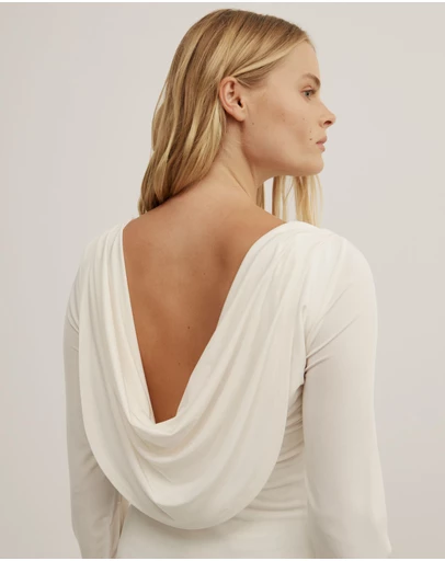 Witchery - Draped Back Long Sleeve Top