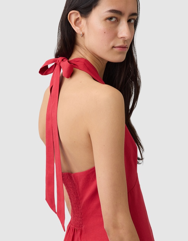 GAP - Sleeveless Linen Halter Maxi Dress