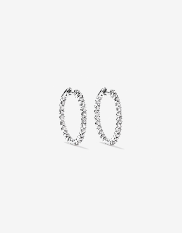 Michael Hill - 0.60 Carat TW Laboratory-Grown Diamond Hoop Earrings Set in 10kt White Gold