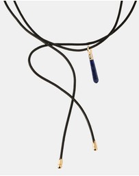 PDPAOLA - Sodalite Large Drop Pendant Leather Necklace