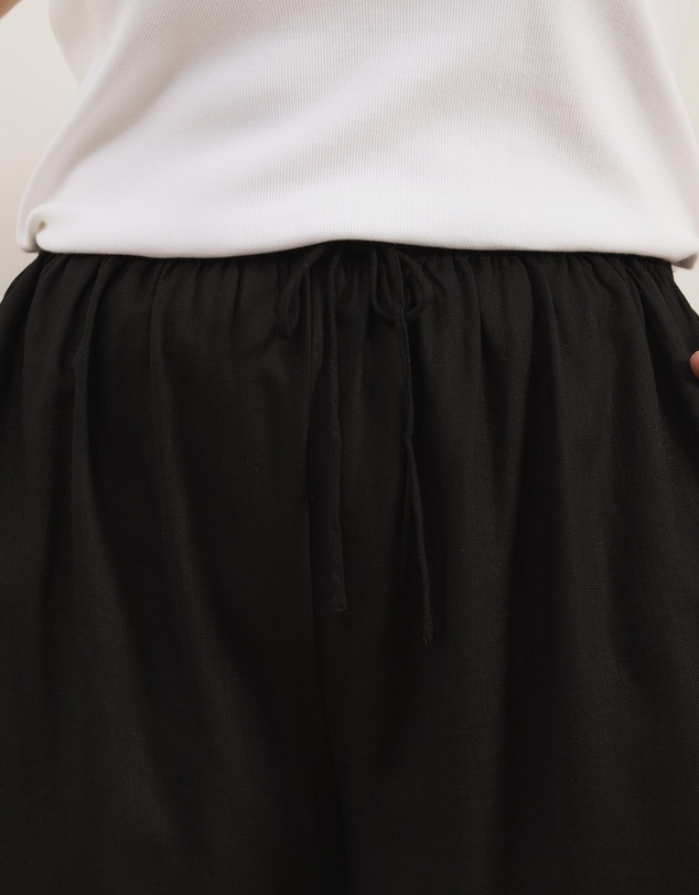 Atmos&Here Curvy - Tenley Drawstring Linen Blend Shorts