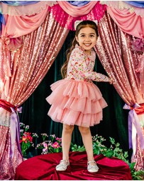 Fleur Harris - 'Toadstool' Rosy Tutu Dress in Apricot