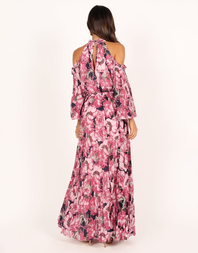 Petal & Pup - Hilary Pleated Maxi Dress - Pink Floral