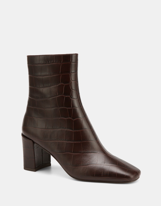 Wittner - Lean Croc Embossed Leather Ankle Boots