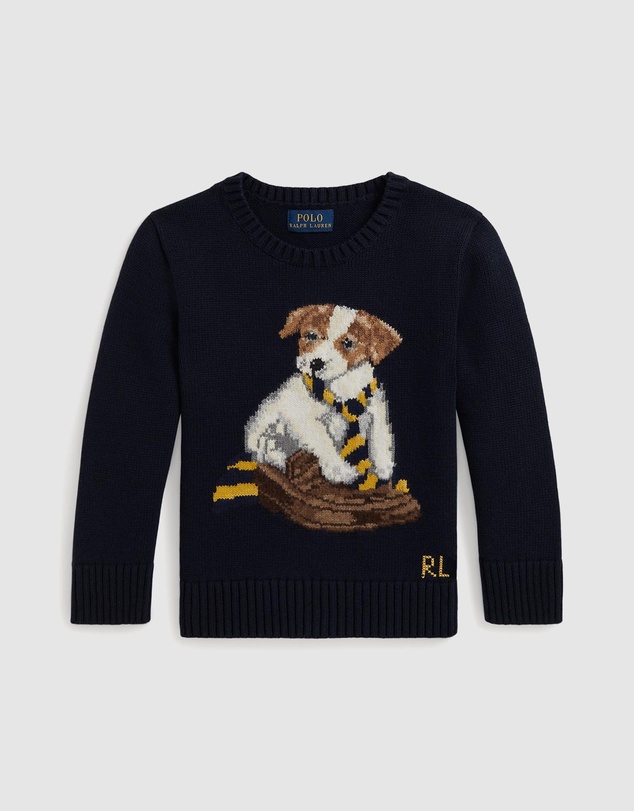 Polo Ralph Lauren - Dog-Intarsia Cotton Sweater - ICONIC EXCLUSIVE - Babies-Kids