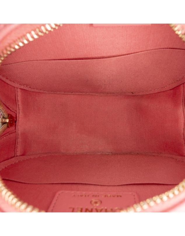 Pre-Loved by Azura Reborn - Pre-Loved CC Embossed Caviar Camellia Round Clutch With Chain