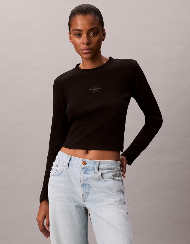 Calvin Klein Jeans - Monogram Logo Long Sleeve Baby Tee