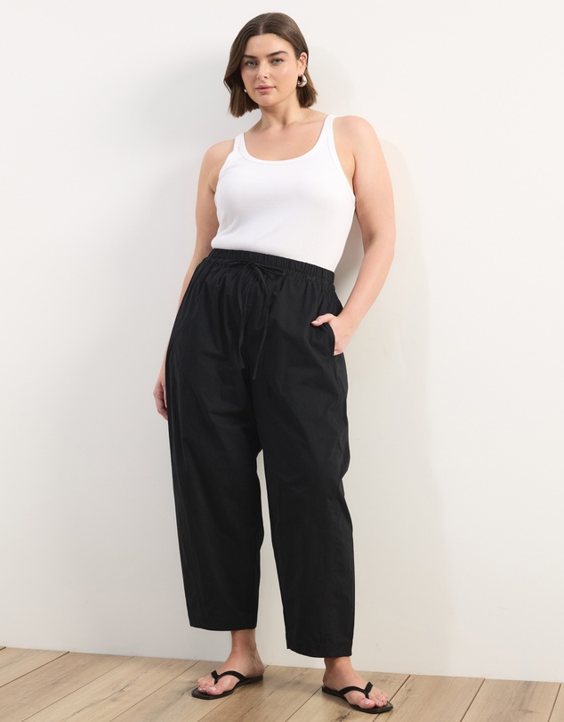 Atmos&Here Curvy - Sienna Cotton Barrel Leg Pants