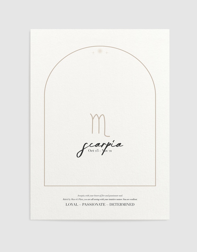 Olive et Oriel - Scorpio Zodiac Art Print