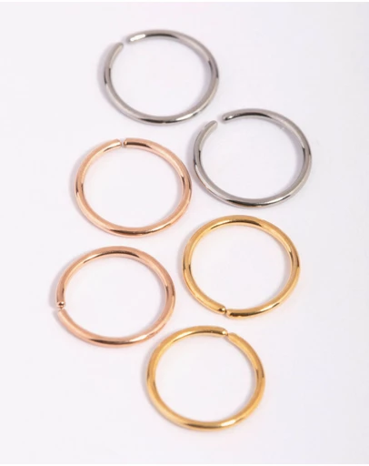 Lovisa - Titanium Nose Ring 6-Pack