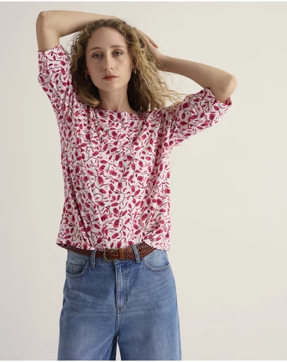 Seasalt - Tremayne Quay Print Jersey Top in GOTS Organic Cotton