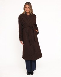 Petal & Pup - Goodie Shearling Coat - Chocolate