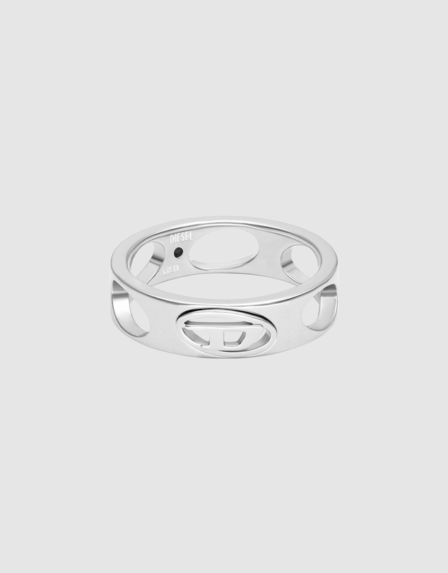 Diesel - Oval D Logo Silver Ring