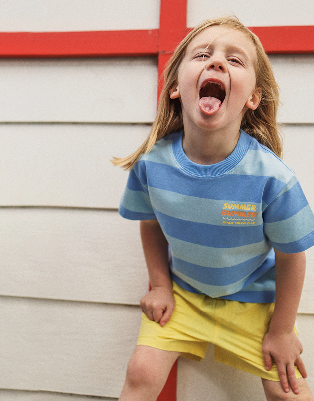 Rock Your Kid - Vince Tee in Blue Stripe