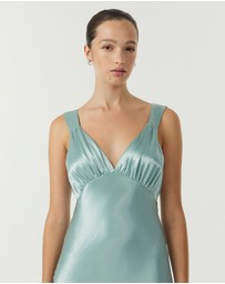 Third Form - Satin Gather Bra Bias Slip Dress