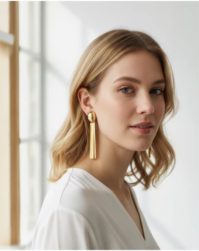 Mossée - Solana Gold Plated Long Earrings