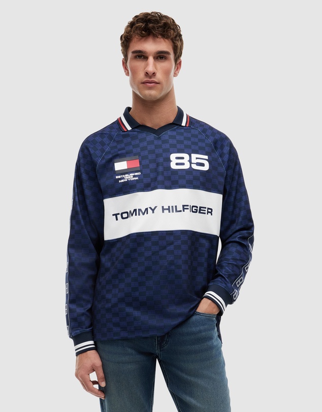 Tommy Hilfiger - Geometric Flag Print LS Rugby Shirt