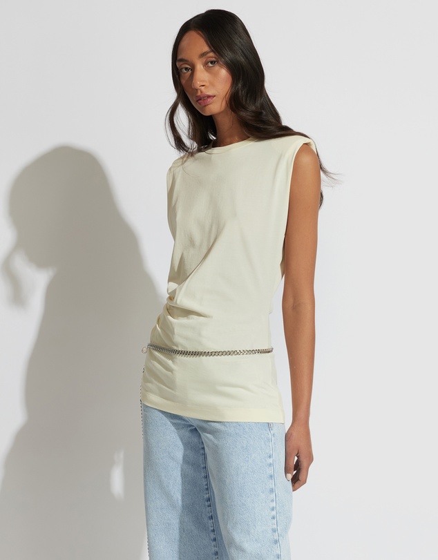 Decjuba - Ella Shoulder Pad Ruched Tank