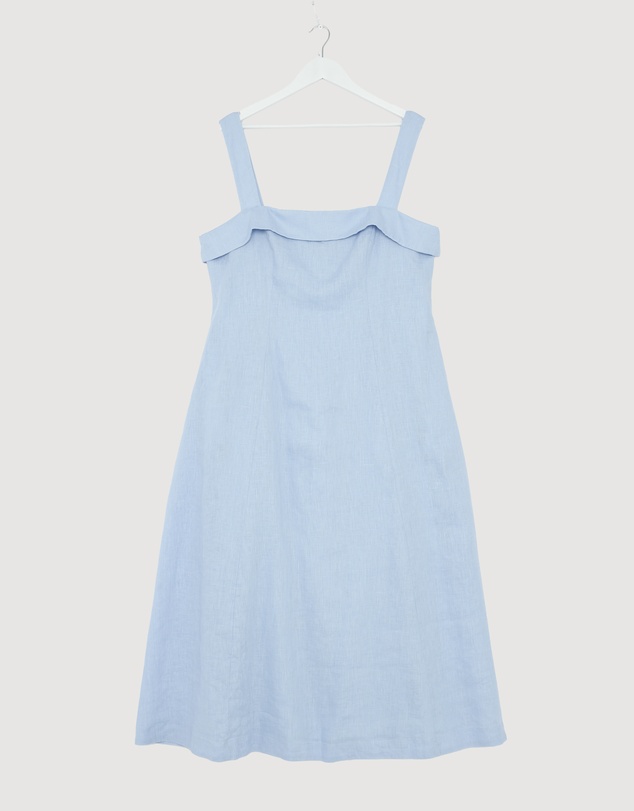 Revibe - Repaired AERE Florie Linen Midi Dress - AU 18