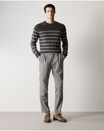 Trenery - Merino Stripe Knit in Charcoal