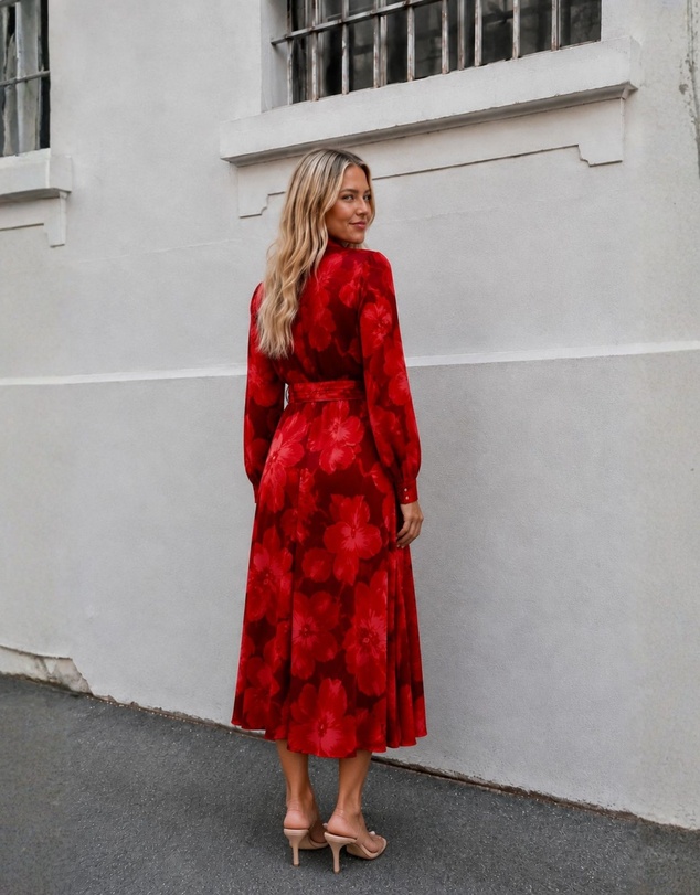 Esther & Co - Zirella Dress - Red Floral
