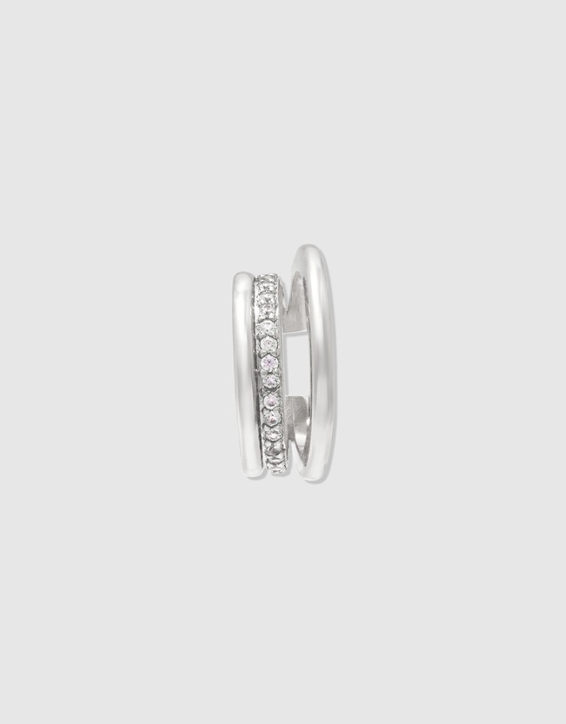 Wanderlust + Co - Double Pave Silver 9mm Ear Cuff