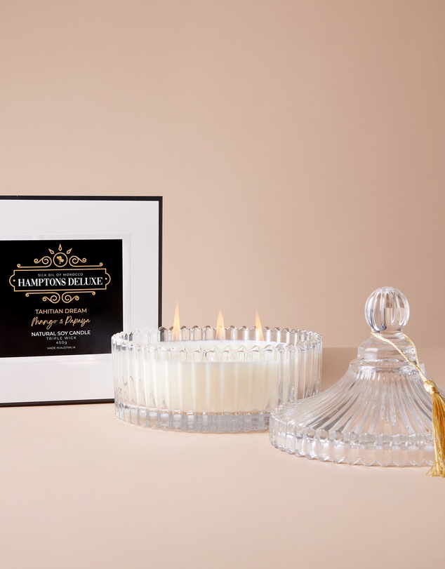 Silk Oil of Morocco - Hamptons Deluxe Large Natural Soy Candle - Tahitian Dream