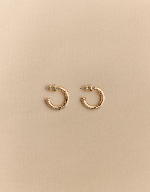 Trenery - Lutra Hoop Earrings in Tahini