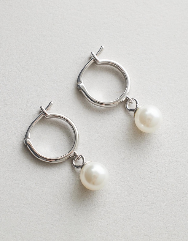 Moira Hughes - The White Label - Petite Pearl Hoops