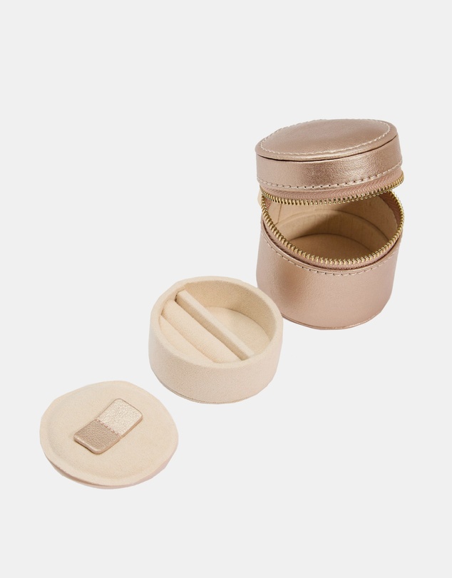 Wolf - Wolf Palermo Double Watch Roll+Pouch Rose Gold