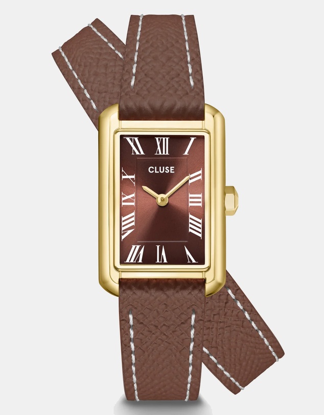 Cluse - Belisenna Watch Double Leather, Mocha, Gold Colour