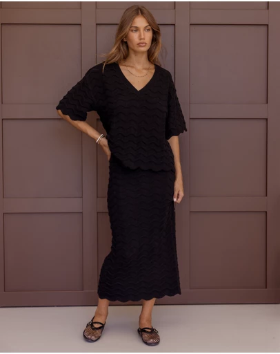 ALEXANDRA - Ratan Skirt Black