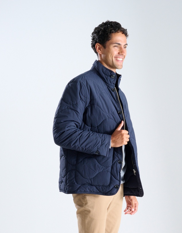 3 Wise Men - 3 Wise Men Quilted Jacket Navy