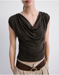 M.N.G - Draped Fitted T-Shirt