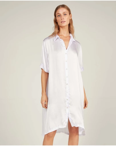 Primness - Glossed Shirt Dress