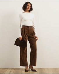 Atmos&Here - Frances Suede Panelled Pants