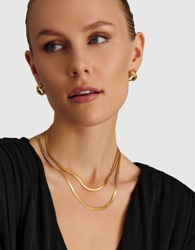 Nialaya Jewellery - Knot Earrings in Gold