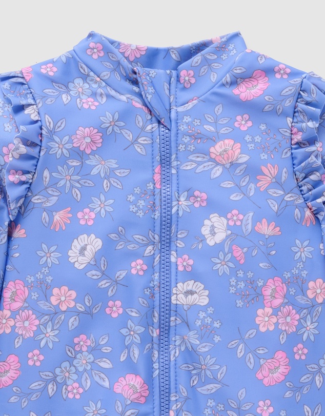 Purebaby - Printed Long Sleeve Rashie Sunsuit- Kids-Babies