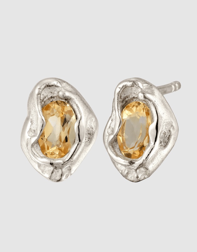 Elli Jewelry - Elli Jewelry Citrine Stud Earrings in 925 Silver