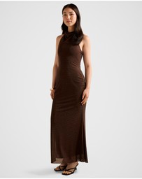 Forever New - Ariana Halter Neck Heatseal Maxi Dress