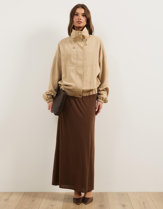 Atmos&Here - Luna Jersey Column Maxi Skirt With Tie