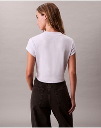 Calvin Klein Jeans - Monogram Logo Ribbed Baby Tee