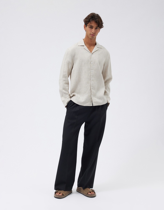 AERE - Linen LS Camp Collar Shirt