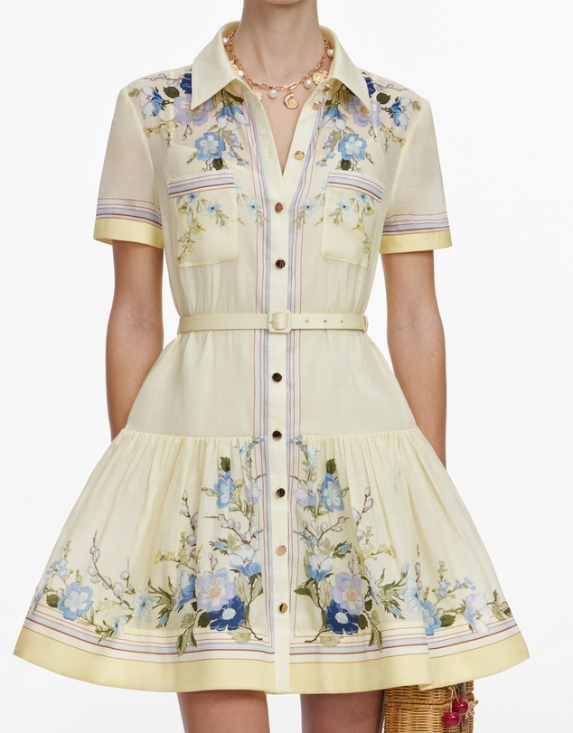 Self Portrait - Floral Organza Mini Dress