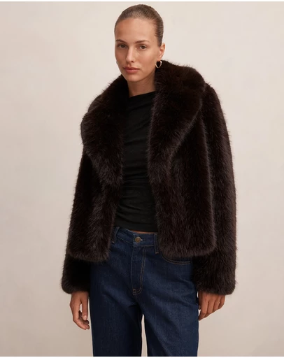 Forever New - Paige Long Hair Fur Short Jacket